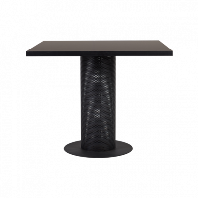 SphereCafePerforatedTable-.9m-x-.9m-x-.75mH-Black-Matt-Leather