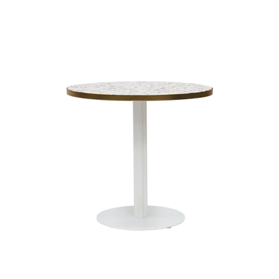 CAFE_TABLE_KIT_ROUND_WHITE_BRASS TRIM_TERRAZZO TOP