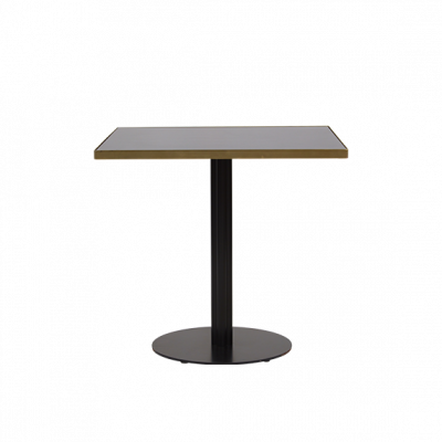 CAFE_TABLE_KIT_SQUARE_BLACK_BRASS TRIM_BLACK LAMINATE TOP