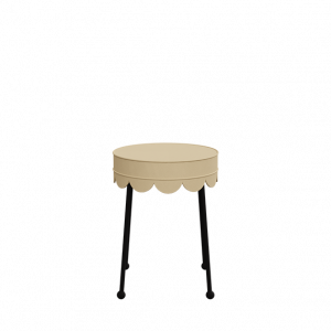 Seating_low stool_riviera stool_black_nylon_reed yellow scalloped seat