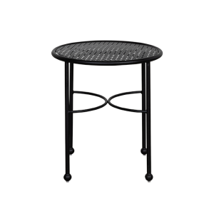 Tables_side table_riviera round side table_black_perforated top
