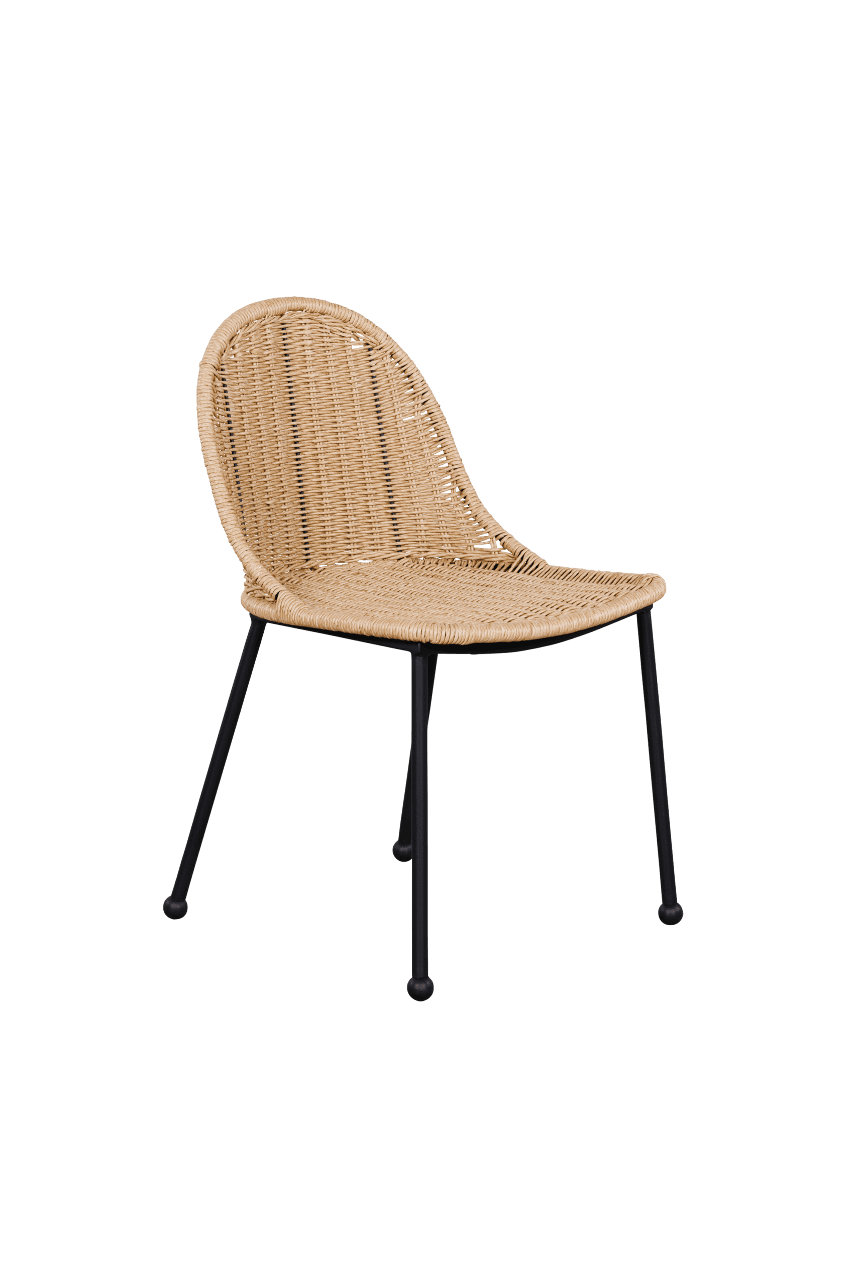 CAPRI CHAIR BLACK LEG NATURAL WEAVE