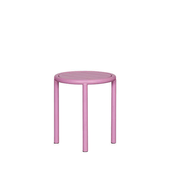 Mallo_Seating_Low Stool_Pink_Steel_Front